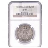 1946 Walking Liberty Half Dollar NGC XF45 DDR