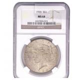 1926 Silver Peace Dollar NGC MS64