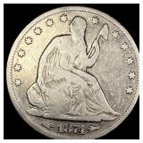 1874 Arrows Seated Liberty Half Dollar LIGHTLY CIR