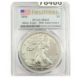 2016 Silver Eagle PCGS MS69 30th Anniversary