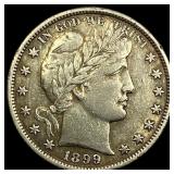 1899 Silver Half Dollar (Barber) NEARLY UNCIRCULAT