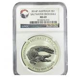 2014P Austrailia 1oz SIlver $1-Saltwater Croc. NGC