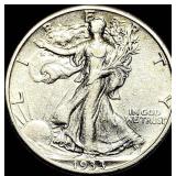 1933-S Silver Walking Liberty Half Dollar  NEARLY