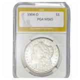 1904-O Morgan Silver Dollar PGA MS65