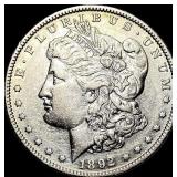 1892 Silver Morgan Dollar NEARLY UNCIRCULATED