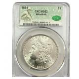 1884 Morgan Silver Dollar CAC MS62