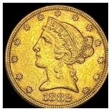1882 $5 Liberty Head Half Eagle Gold CLOSELY UNCIR