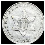 1852 Silver Three-Cent Piece CHOICE AU