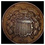 1868 Bronze Two-Cent Piece NEARLY UNCIRCULATED