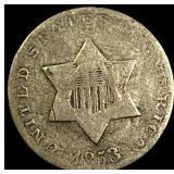 1853 Silver Three-Cent Piece NICELY CIRCULATED