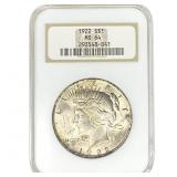 1922 Silver Peace Dollar NGC MS654