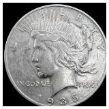 1935 Silver Peace Dollar NEARLY UNCIRCULATED