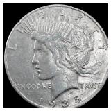 1935 Silver Peace Dollar NEARLY UNCIRCULATED