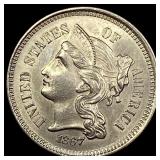 1867 Nickel Three-Cent Piece UNCIRCULATED