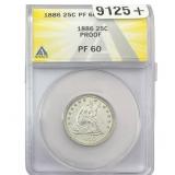 1886 Seated Liberty Quarter ANACS PF60