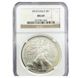 2010 Silver Eagle NGC MS69