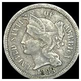 1888 Nickel Three-Cent Piece CHOICE AU