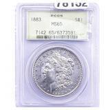 1883 Morgan Silver Dollar PCGS MS65