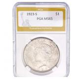 1923-S Silver Peace Dollar PGA MS65
