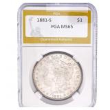1881-S Morgan Silver Dollar PGA MS65
