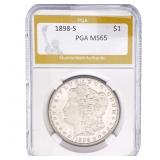 1898-S Morgan Silver Dollar PGA MS65