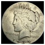 1934-S Silver Peace Dollar LIGHTLY CIRCULATED