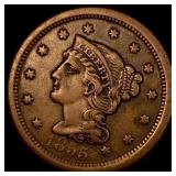 1855 Braided Hair Large Cent NEARLY UNCIRCULATED
