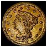 1853 Braided Hair Large Cent CHOICE AU