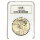 1923 Silver Peace Dollar NGC MS64