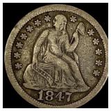 1847 Seated Liberty Dime LIGHTLY CIRCULATED