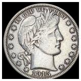 1915-S Silver Barber Half Dollar NEARLY UNCIRCULAT