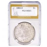 1884-O Morgan Silver Dollar PGA MS65