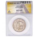 1936 Cleveland Half Dollar ANACS MS63