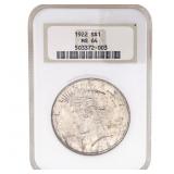 1922 Silver Peace Dollar NGC MS64