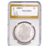 1880-S Morgan Silver Dollar PGA MS65