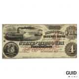 1861 $4 State of Missouri Defence Bond