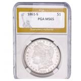 1881-S Morgan Silver Dollar PGA MS65