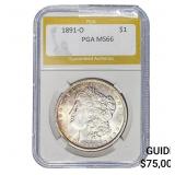 1891-O Morgan Silver Dollar PGA MS66