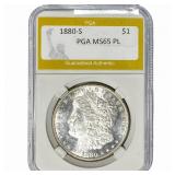 1880-S Morgan Silver Dollar PGA MS65 PL