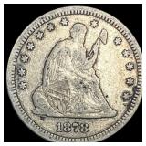 1878-CC Silver Seated Liberty Quarter ABOUT UNCIRC