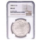1885-O Morgan Silver Dollar NGC MS62