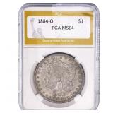 1884-O Morgan Silver Dollar PGA MS64
