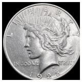 1928-S Silver Peace Dollar CLOSELY UNCIRCULATED