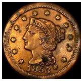1853 Braided Hair Large Cent NEARLY UNCIRCULATED