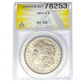 1891-O Morgan Silver Dollar ANACS AU58