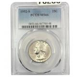 1952-S Washington Silver Quarter PCGS MS66