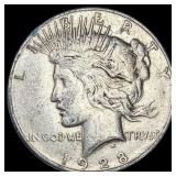 1928 Silver Peace Dollar NEARLY UNCIRCULATED