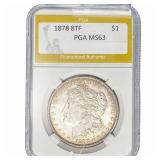 1878 8TF Morgan Silver Dollar PGA MS63