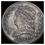 1809 Copper Draped Bust Half Cent NEARLY UNCIRCUL