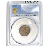 1863 Indian Head Cent PCGS MS63